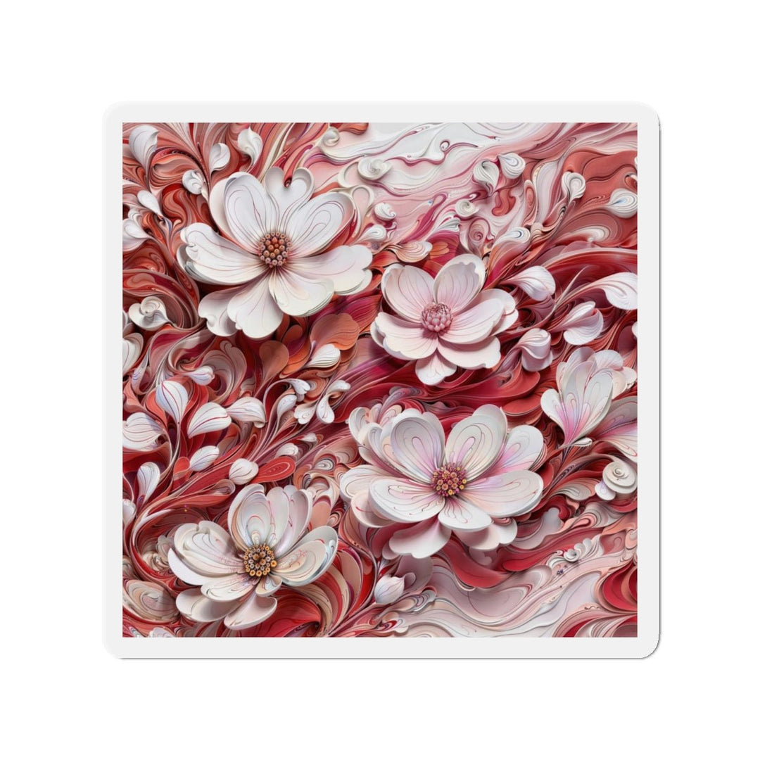 Swirling Floral Abundance - Die-cut Magnet - Home Decor - g(0D·IO) - 5" x 5" - Die-Cut - 1 pc