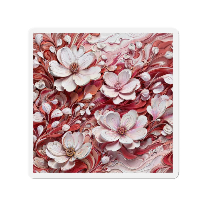 Swirling Floral Abundance - Die-cut Magnet - Home Decor - g(0D·IO) - 5" x 5" - Die-Cut - 1 pc