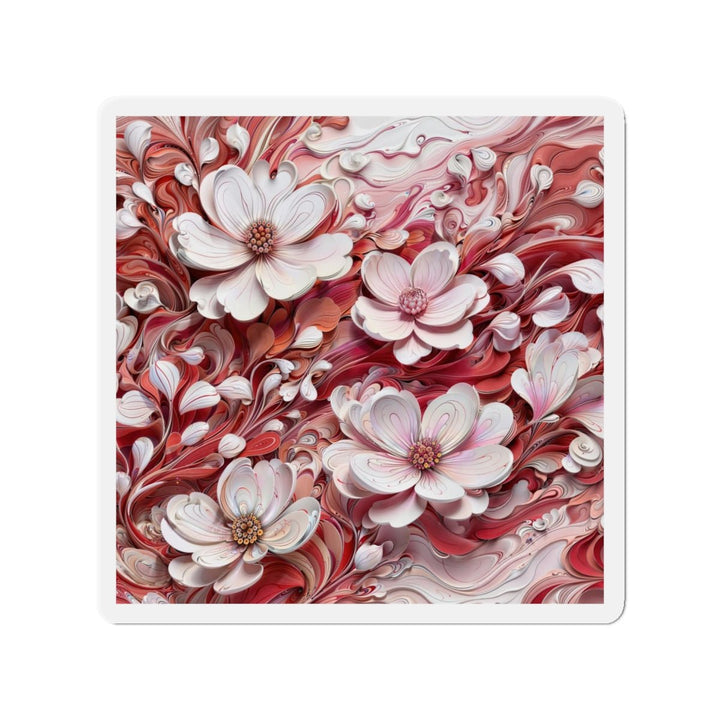 Swirling Floral Abundance - Die-cut Magnet - Home Decor - g(0D·IO) - 6 × 6" - Die-Cut - 1 pc