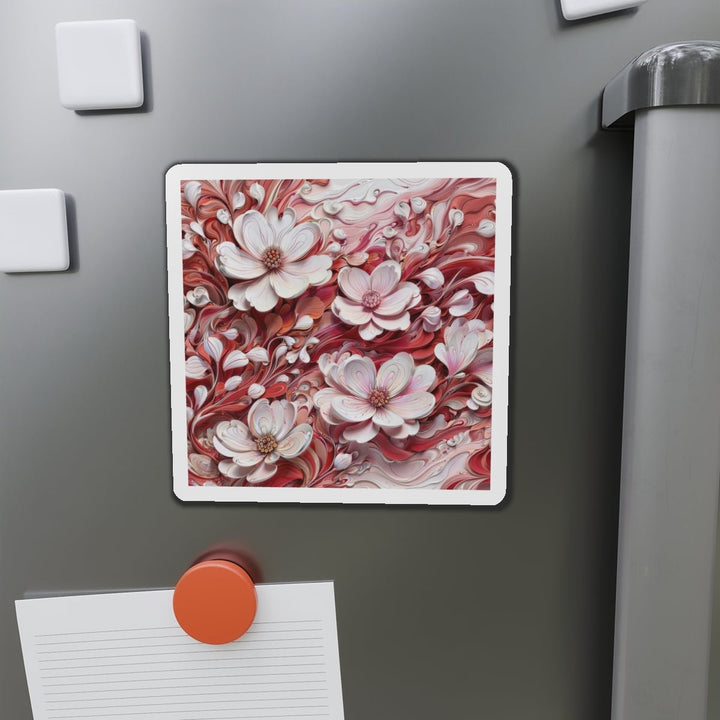 Swirling Floral Abundance - Die-cut Magnet - Home Decor - g(0D·IO) - 6 × 6" - Die-Cut - 1 pc
