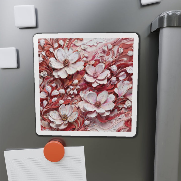 Swirling Floral Abundance - Die-cut Magnet - Home Decor - g(0D·IO) - 6 × 6" - Die-Cut - 1 pc