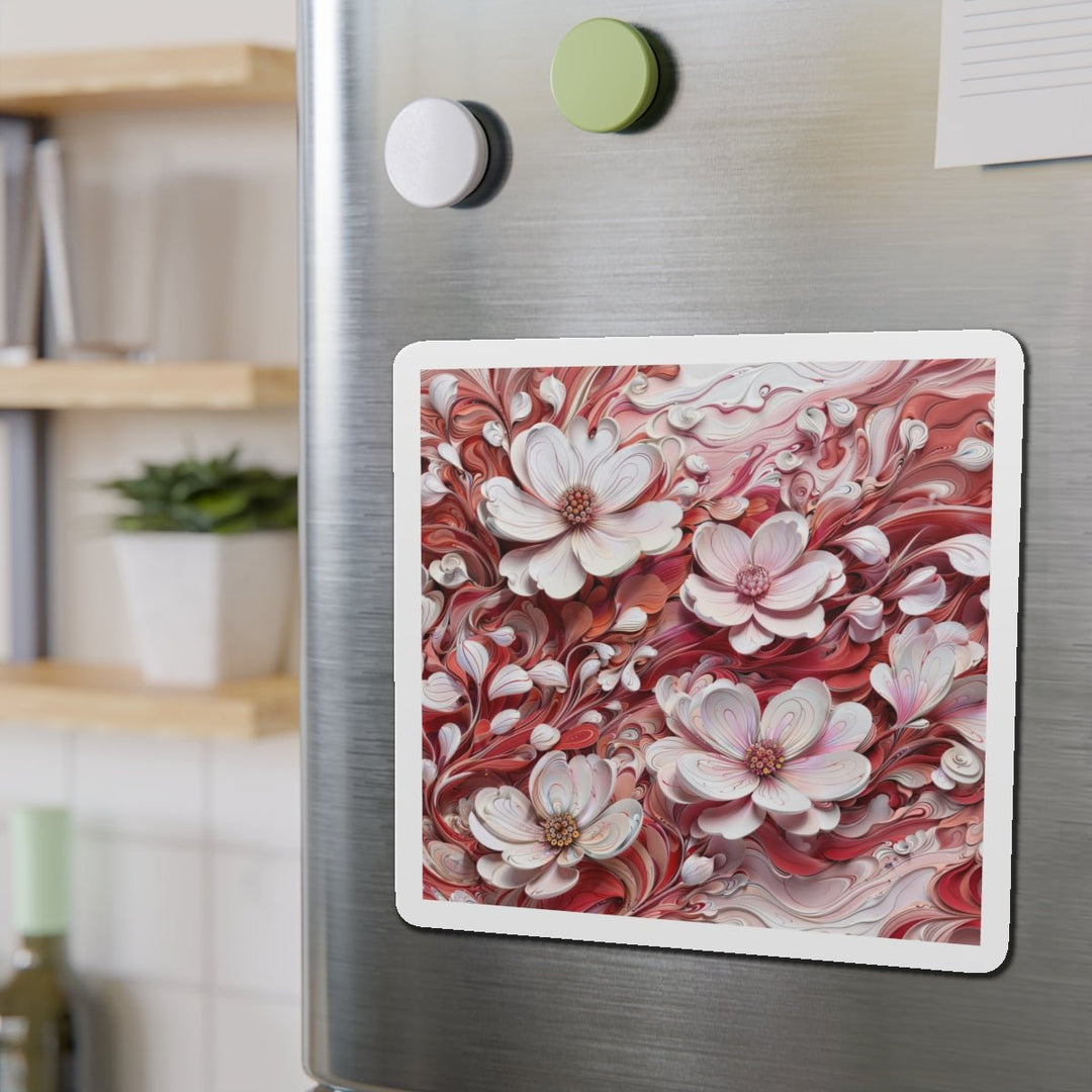 Swirling Floral Abundance - Die-cut Magnet - Home Decor - g(0D·IO) - 6 × 6" - Die-Cut - 1 pc