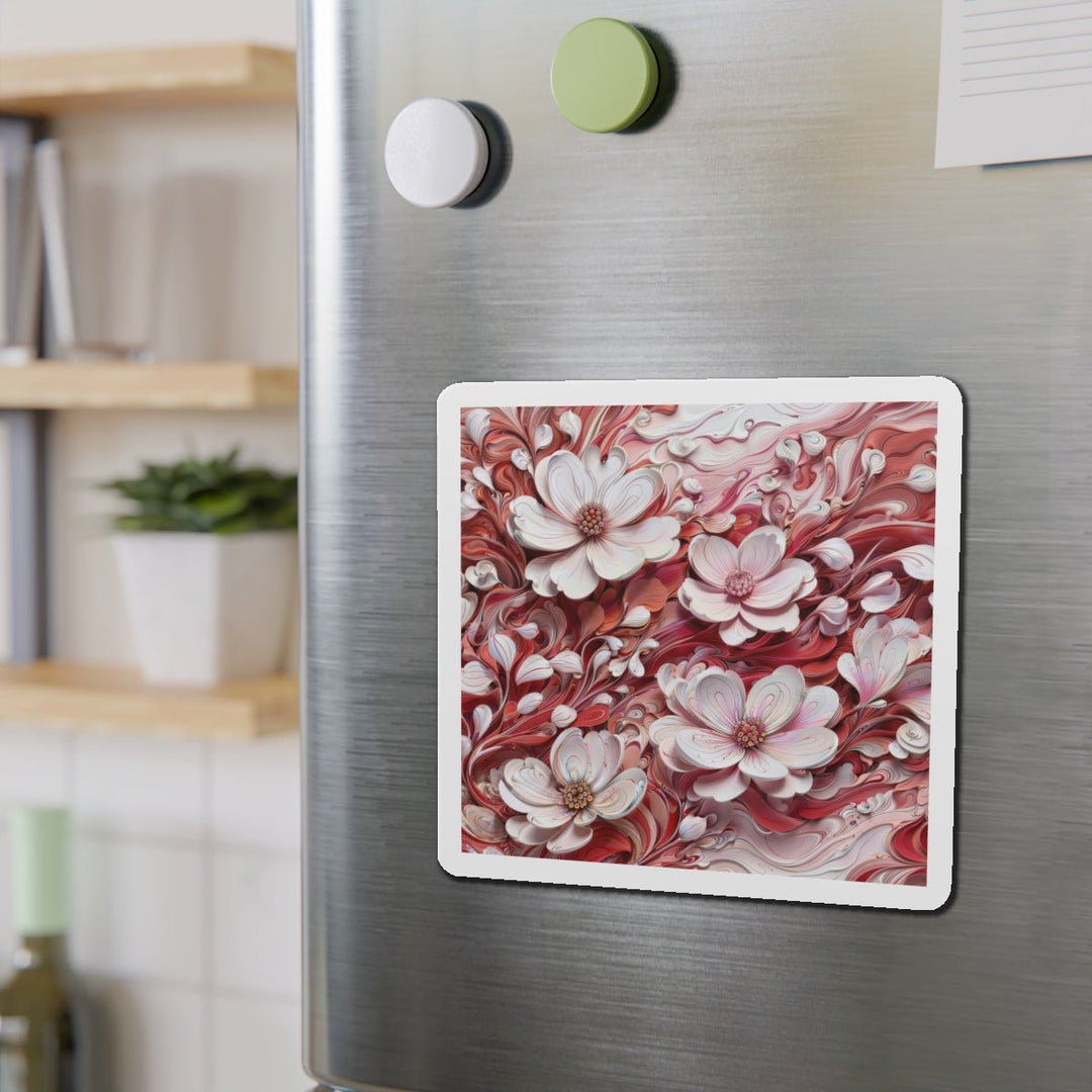 Swirling Floral Abundance - Die-cut Magnet - Home Decor - g(0D·IO) - 6 × 6" - Die-Cut - 1 pc