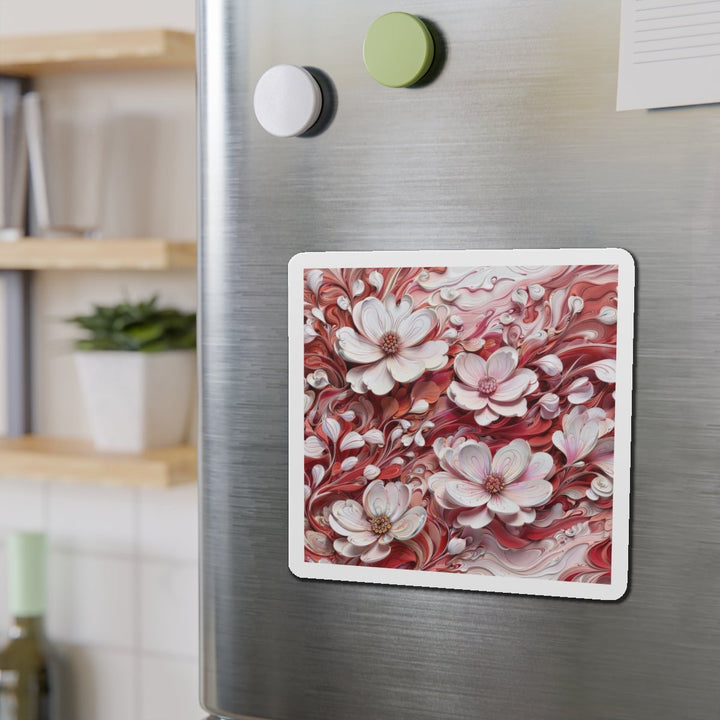 Swirling Floral Abundance - Die-cut Magnet - Home Decor - g(0D·IO) - 6 × 6" - Die-Cut - 1 pc