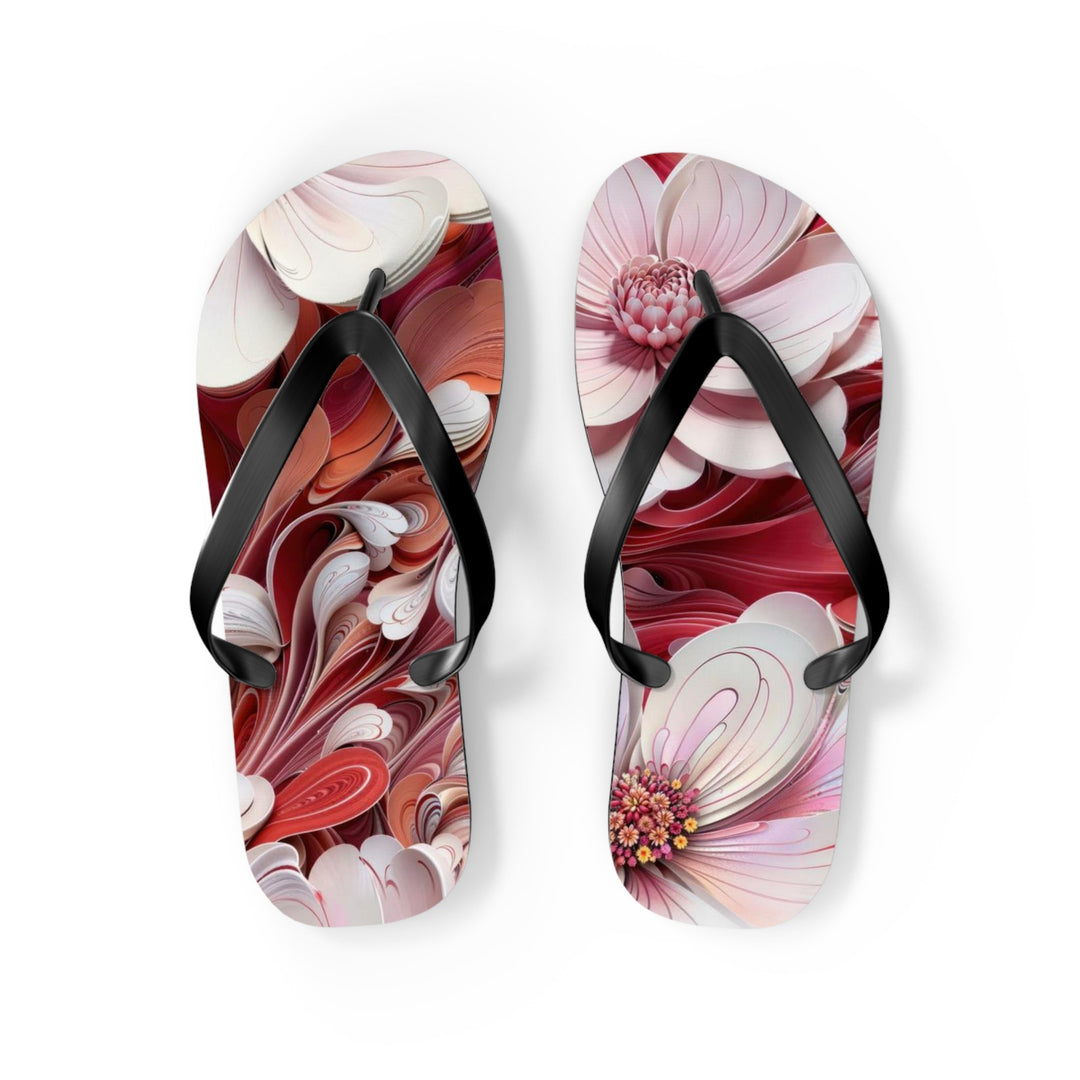 Swirling Floral Abundance - Flip Flops - Shoes - g(0D·IO) - M - Black sole -