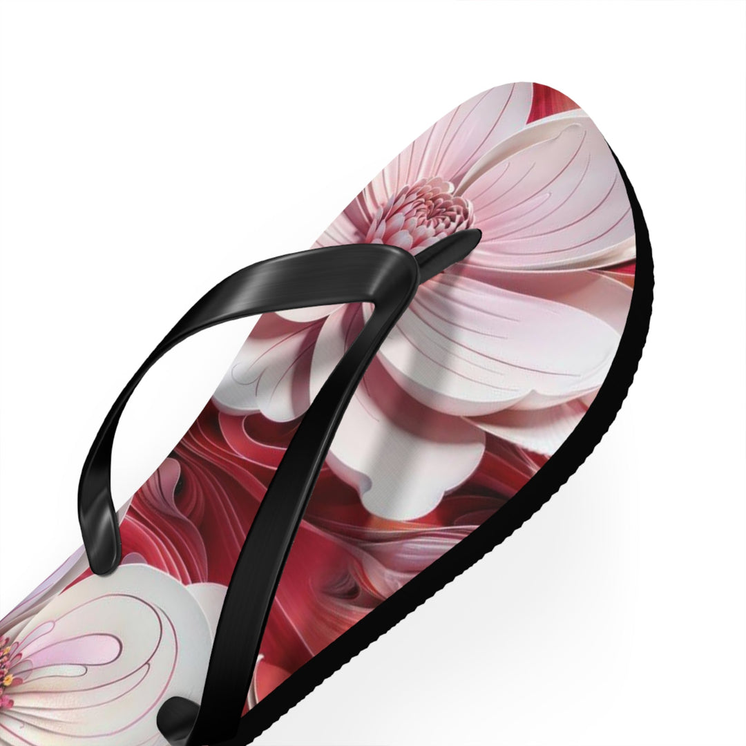 Swirling Floral Abundance - Flip Flops - Shoes - g(0D·IO) - XL - Black sole -