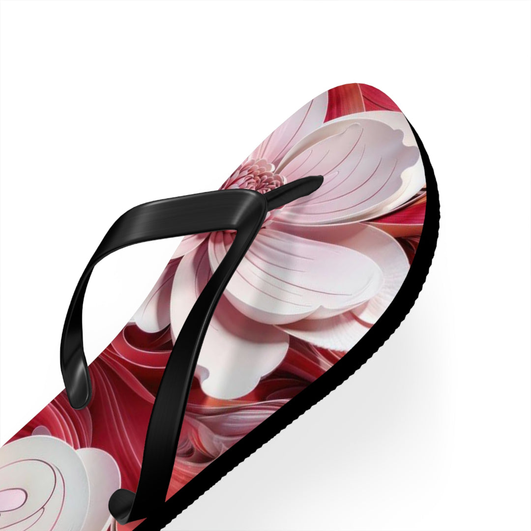 Swirling Floral Abundance - Flip Flops - Shoes - g(0D·IO) - XL - Black sole -