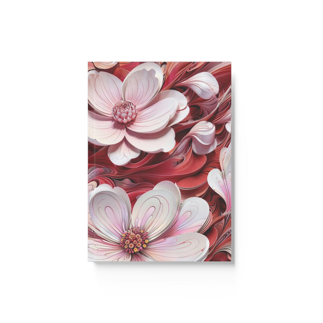 Swirling Floral Abundance - Hard Backed Journal - Paper products - g(0D·IO) - Graph - A5 - White