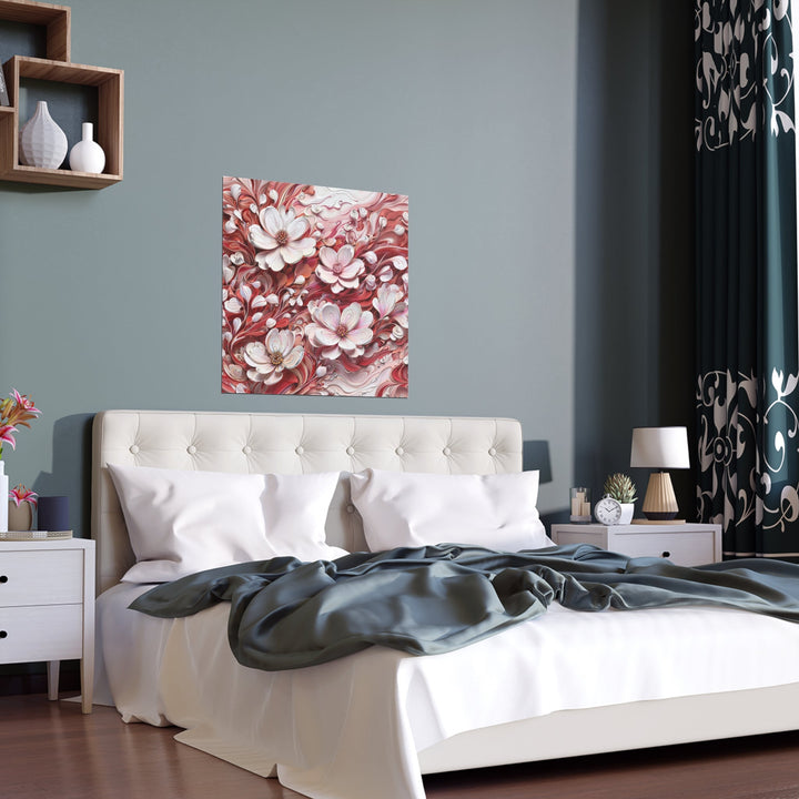 Swirling Floral Abundance - Indoor and Outdoor Silk Poster - Poster - g(0D·IO) - 30″ x 30″ (Square) - Semi Glossy -