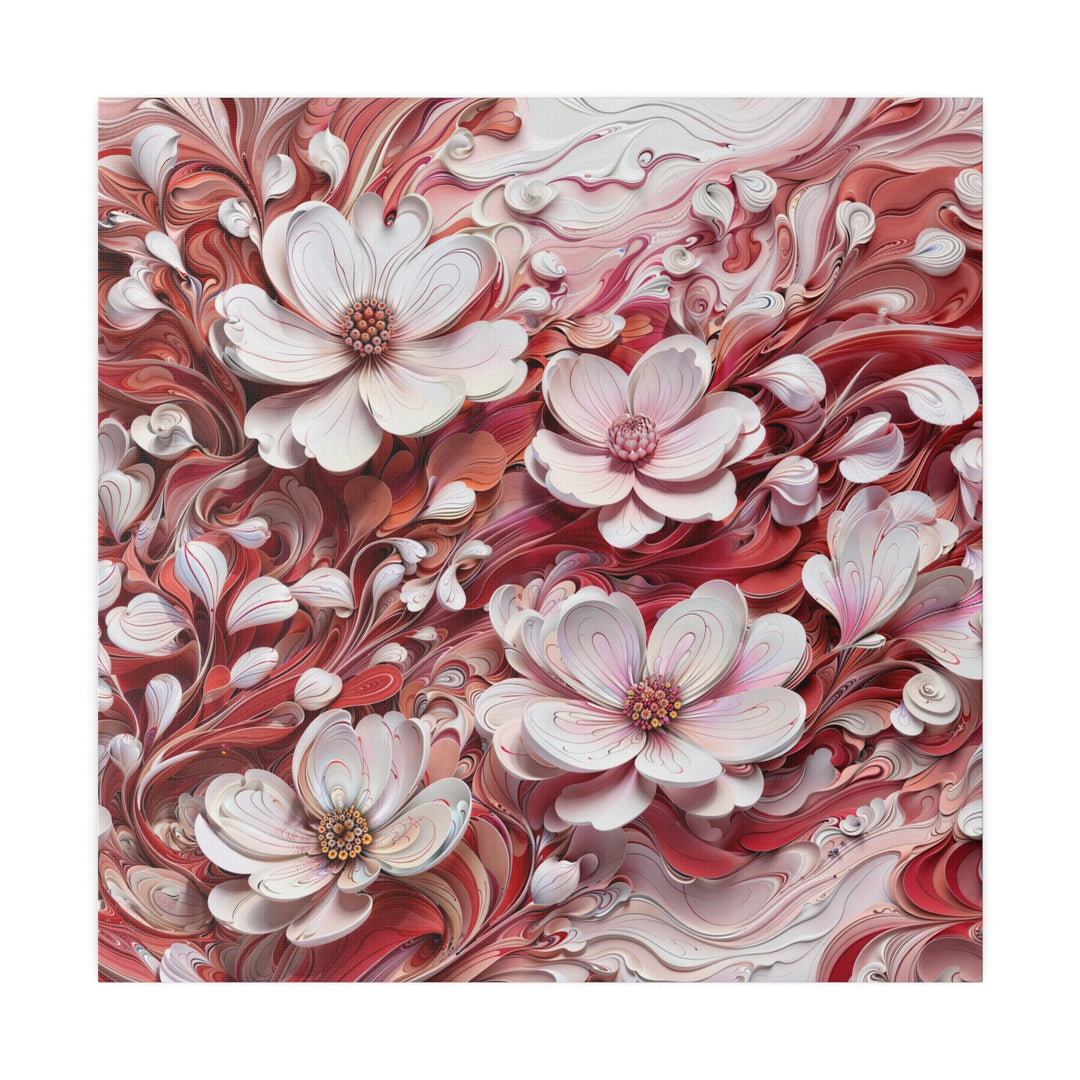 Swirling Floral Abundance - Matte Canvas - Canvas - g(0D·IO) - 32" x 32" (Square) - 0.75'' -