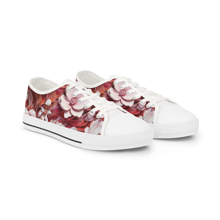 Swirling Floral Abundance - Men's Lowtop Sneakers - Shoes - g(0D·IO) - US 5 - White sole -