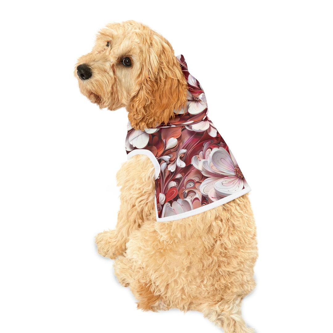 Swirling Floral Abundance - Pet Hoodie - Pets - g(0D·IO) - XXS - Black Rib -