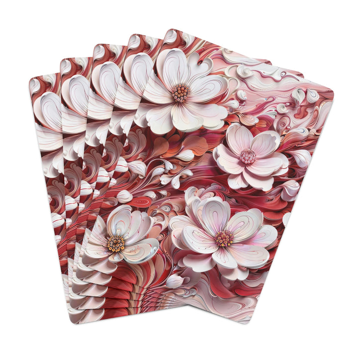 Swirling Floral Abundance - Poker Cards - Paper products - g(0D·IO) - 2.47" x 3.47" - White - Semi Glossy