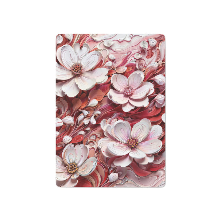 Swirling Floral Abundance - Poker Cards - Paper products - g(0D·IO) - 2.47" x 3.47" - White - Semi Glossy