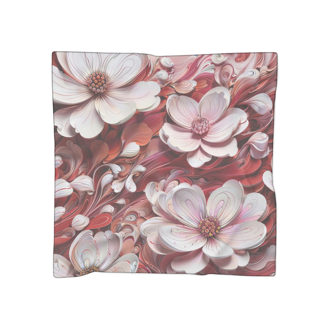 Swirling Floral Abundance - Poly Scarf - Accessories - g(0D·IO) - Poly chiffon - 50" × 50" -