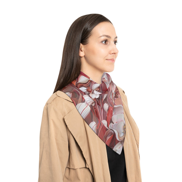 Swirling Floral Abundance - Poly Scarf - Accessories - g(0D·IO) - Poly chiffon - 50" × 50" -