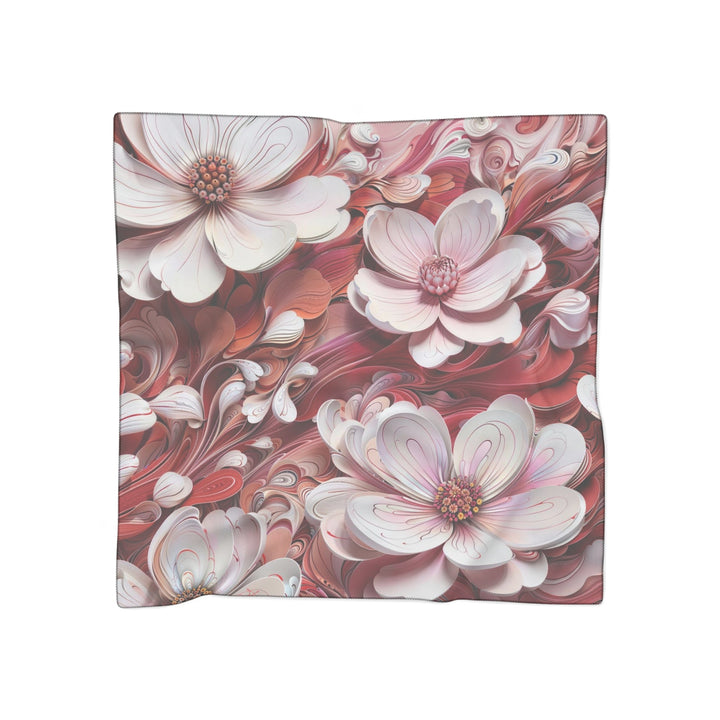 Swirling Floral Abundance - Poly Scarf - Accessories - g(0D·IO) - Poly chiffon - 25" × 25" -