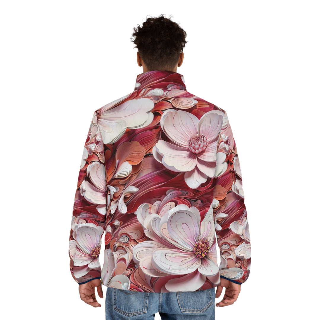 Swirling Floral Abundance - Puffer Jacket - All Over Prints - g(0D·IO) - S - Black zipper -