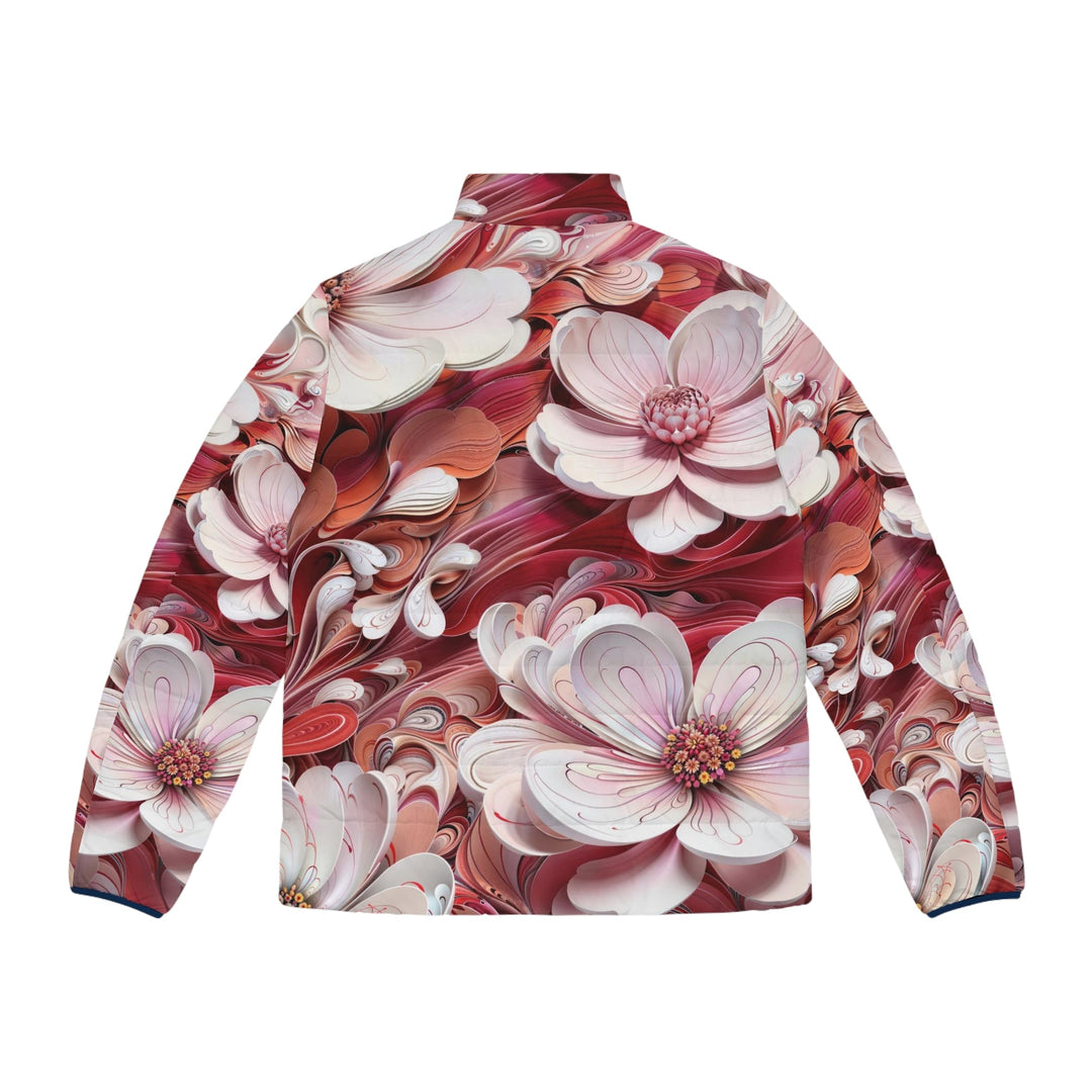 Swirling Floral Abundance - Puffer Jacket - All Over Prints - g(0D·IO) - S - Black zipper -