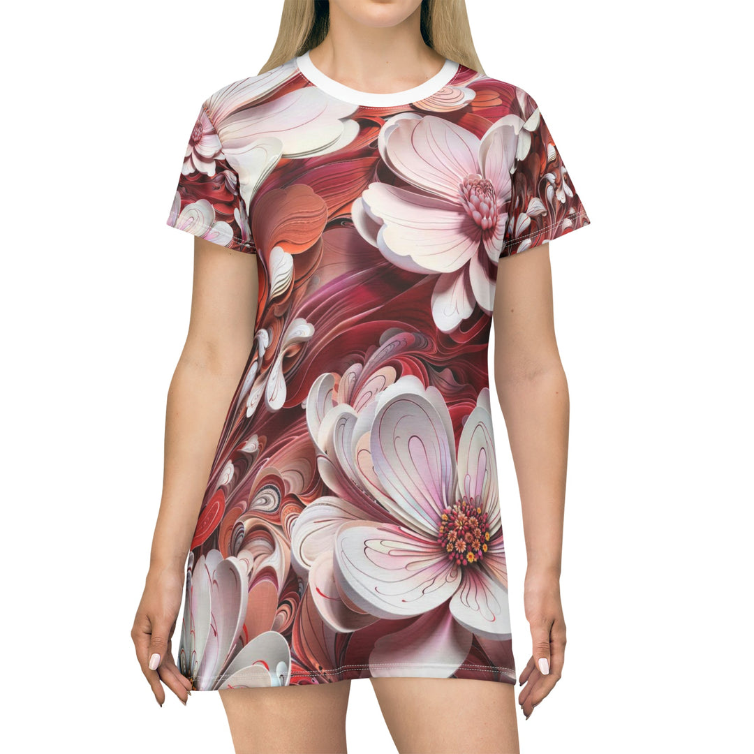 Swirling Floral Abundance - T-Shirt Dress - All Over Prints - g(0D·IO) - XS - -