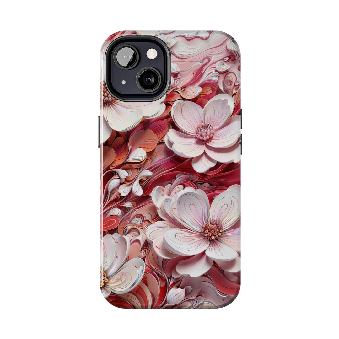 Swirling Floral Abundance - Tough Phone Case - Phone Case - g(0D·IO) - iPhone 13 Mini - -