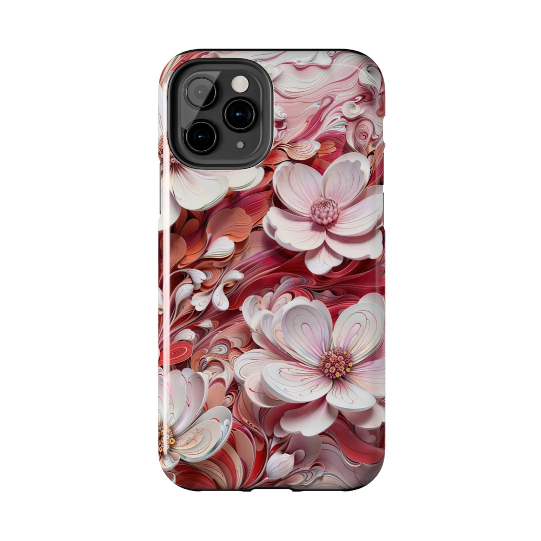 Swirling Floral Abundance - Tough Phone Case - Phone Case - g(0D·IO) - iPhone 13 Mini - -