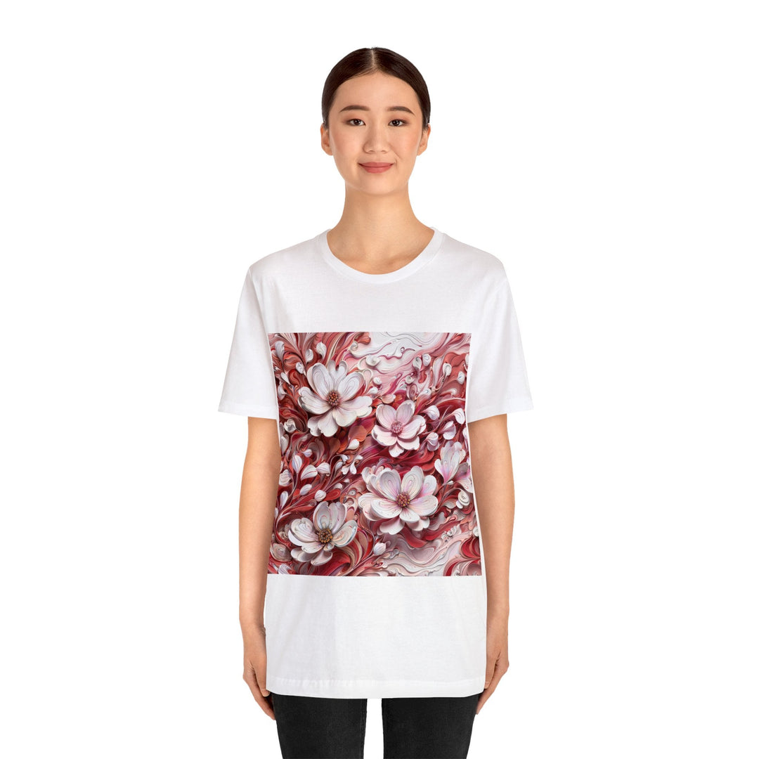 Swirling Floral Abundance - Unisex Jersey Short Sleeve Tee - T-Shirt - g(0D·IO) - Black - S -