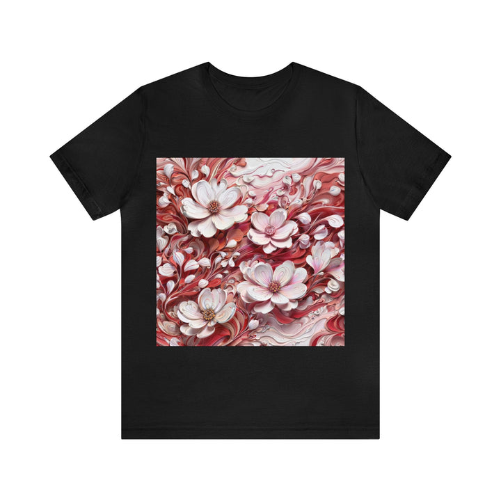 Swirling Floral Abundance - Unisex Jersey Short Sleeve Tee - T-Shirt - g(0D·IO) - Black - S -