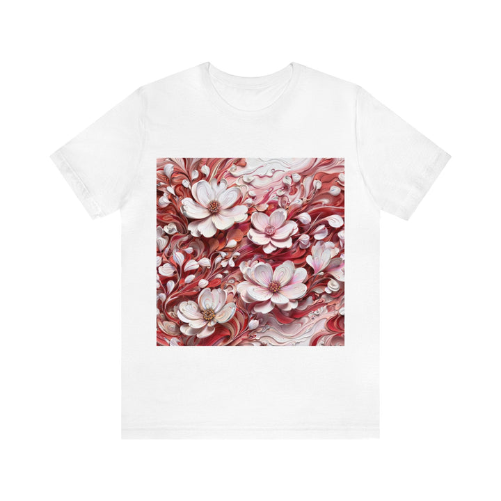 Swirling Floral Abundance - Unisex Jersey Short Sleeve Tee - T-Shirt - g(0D·IO) - White - S -