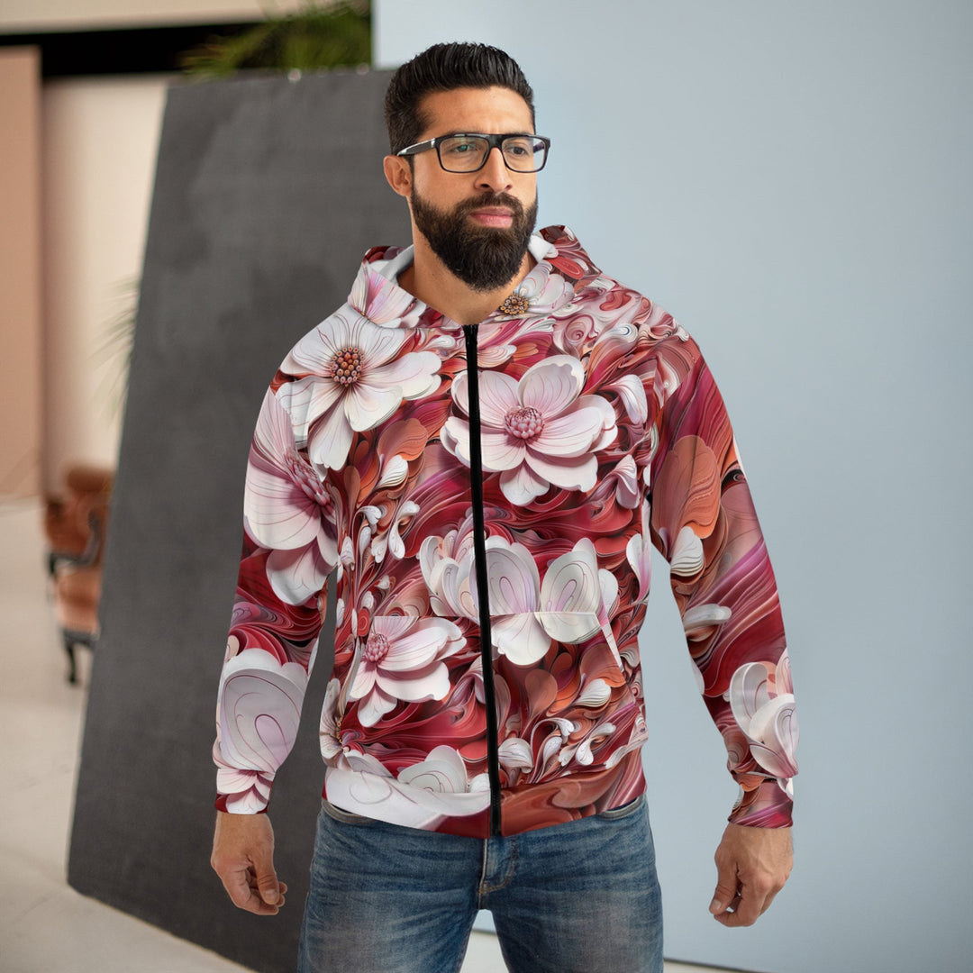 Swirling Floral Abundance - Unisex Zip Hoodie - All Over Prints - g(0D·IO) - XS - -