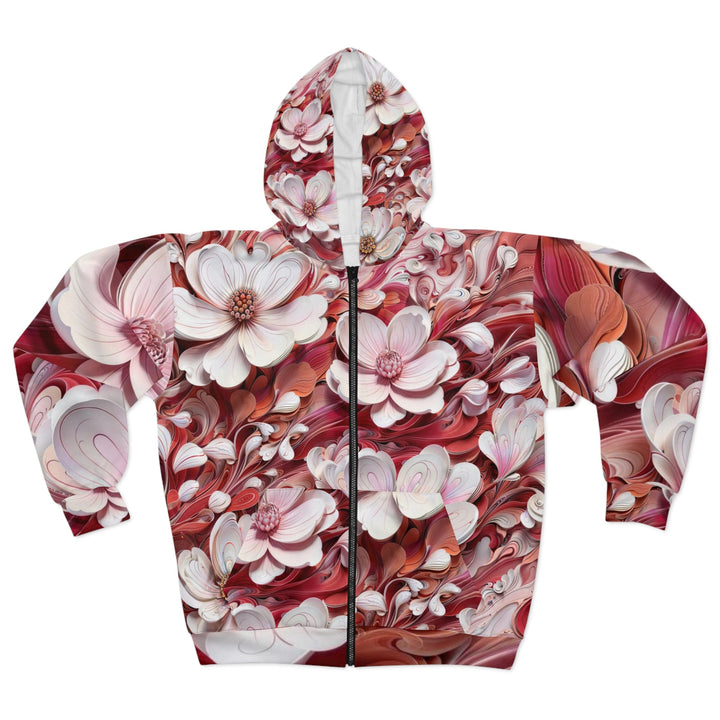 Swirling Floral Abundance - Unisex Zip Hoodie - All Over Prints - g(0D·IO) - XS - -