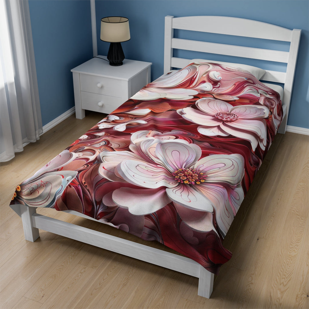 Swirling Floral Abundance - Velveteen Plush Blanket - All Over Prints - g(0D·IO) - 30" × 40" - -