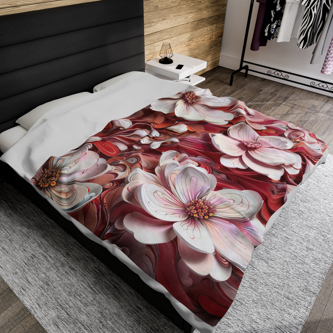 Swirling Floral Abundance - Velveteen Plush Blanket - All Over Prints - g(0D·IO) - 30" × 40" - -