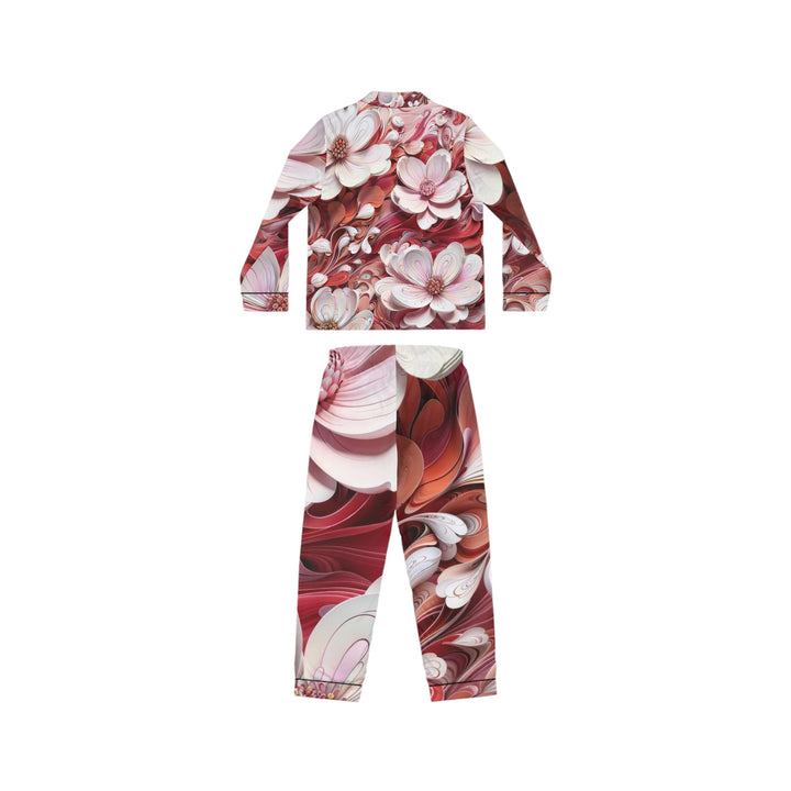 Swirling Floral Abundance - Women's Satin Pajamas - All Over Prints - g(0D·IO) - XS/S - Black -