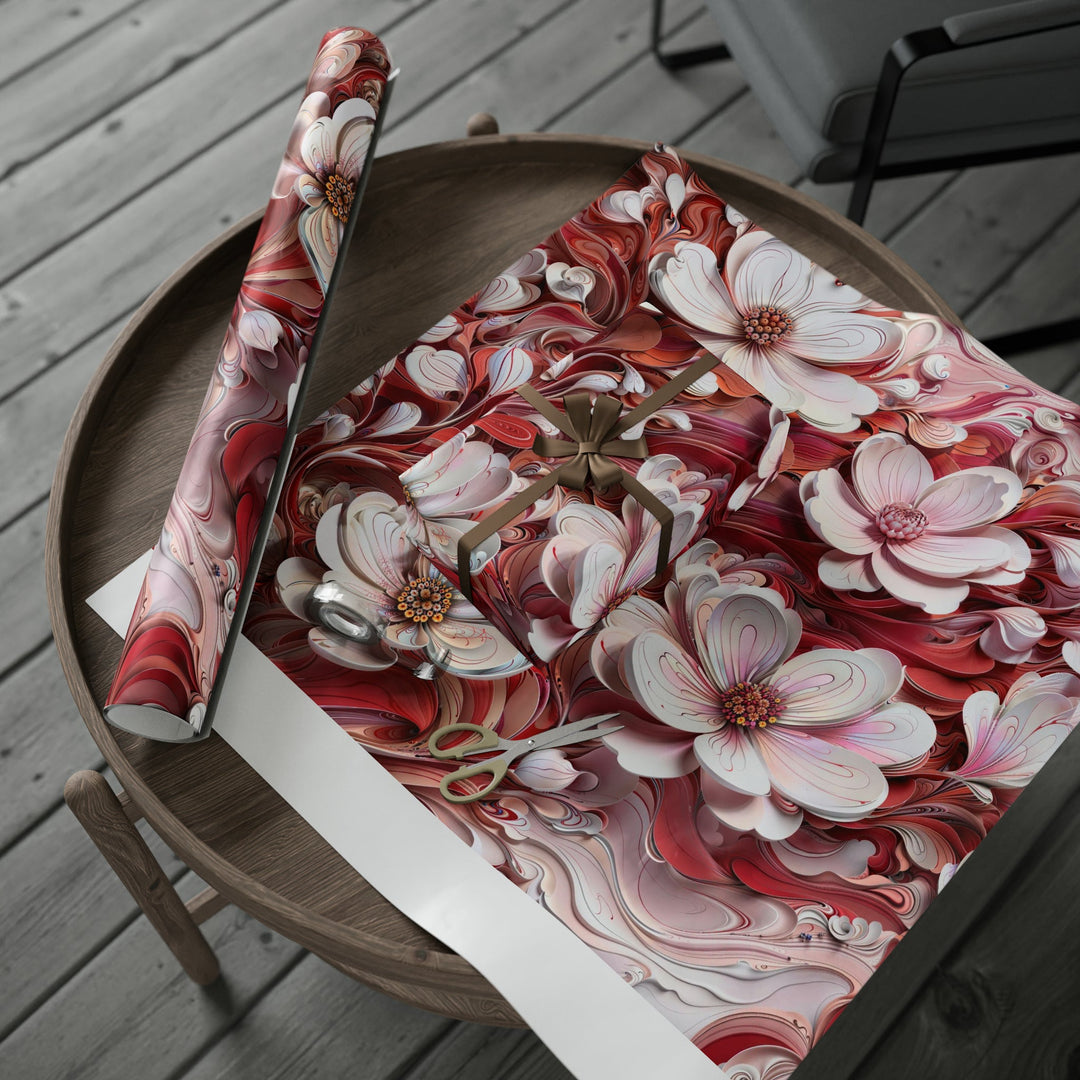 Swirling Floral Abundance - Wrapping Paper - Home Decor - g(0D·IO) - 30'' x 72'' - Matte -