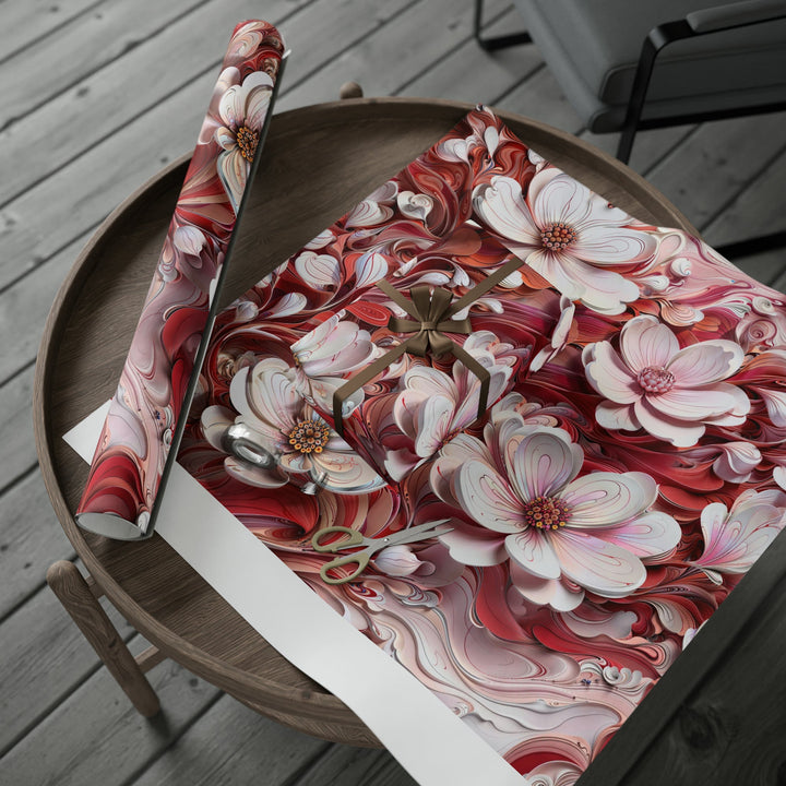 Swirling Floral Abundance - Wrapping Paper - Home Decor - g(0D·IO) - 30'' x 72'' - Matte -