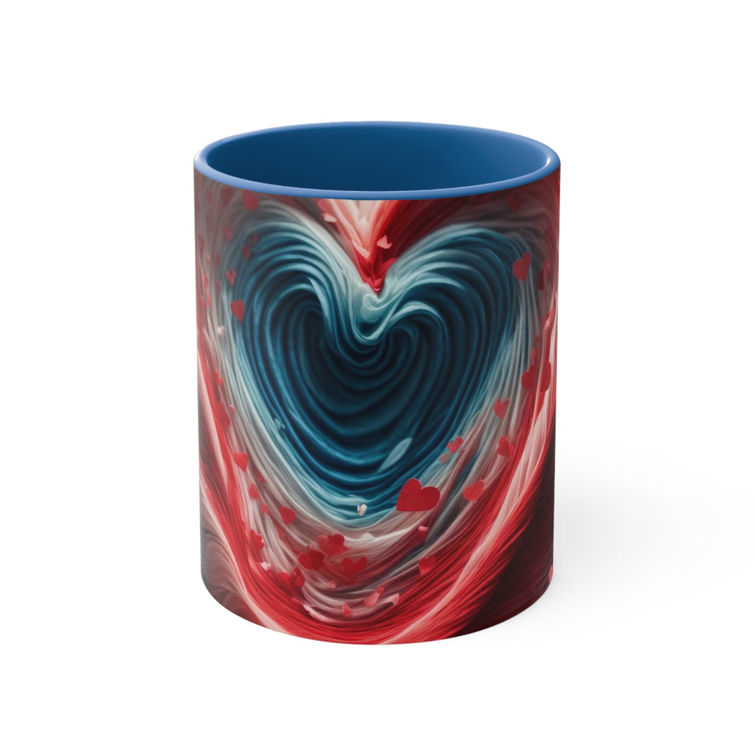 Swirling Heart Embrace - Accent Coffee Mug - Mug - g(0D·IO) - Blue - 11oz -