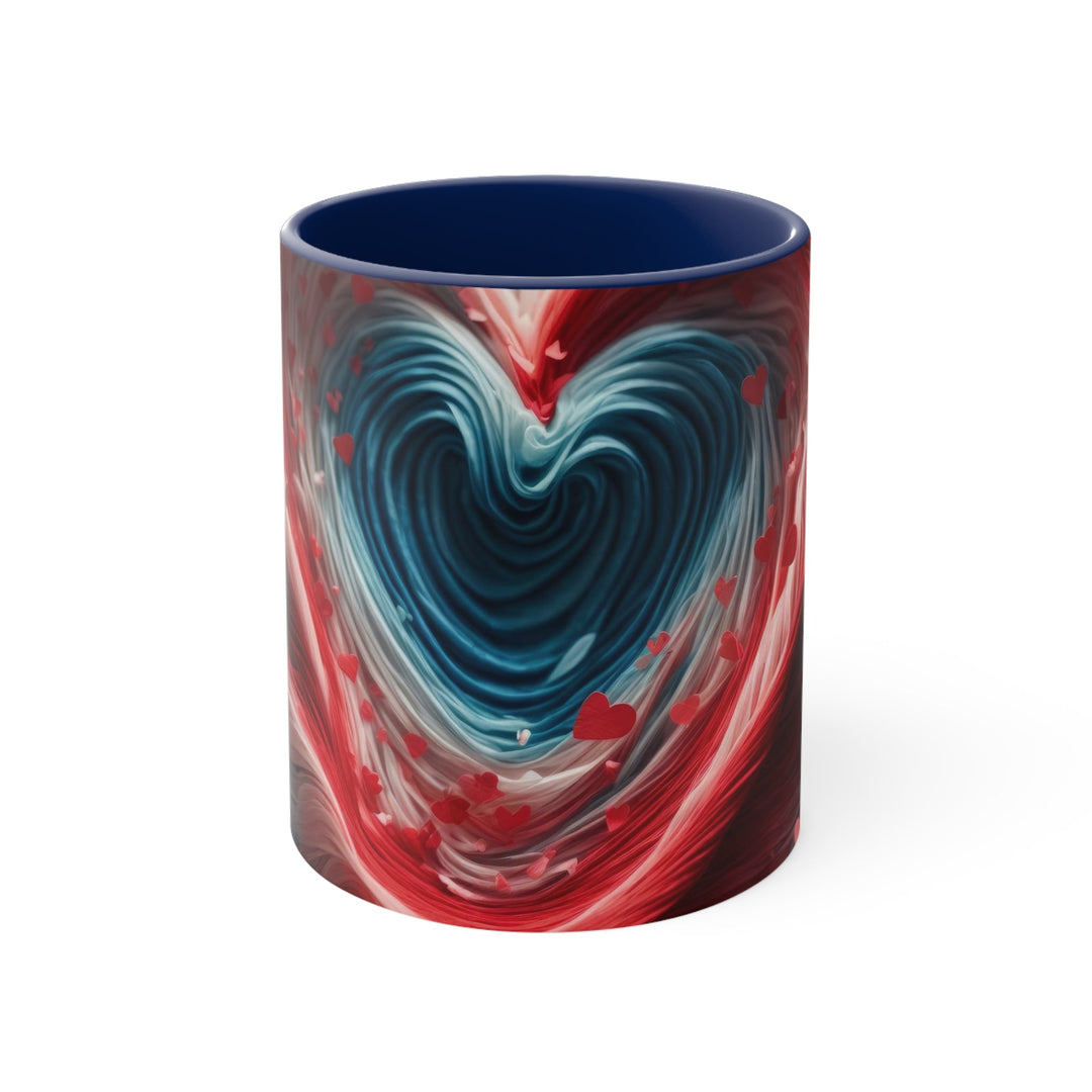 Swirling Heart Embrace - Accent Coffee Mug - Mug - g(0D·IO) - Navy - 11oz -