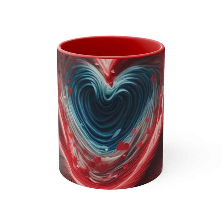 Swirling Heart Embrace - Accent Coffee Mug - Mug - g(0D·IO) - Red - 11oz -