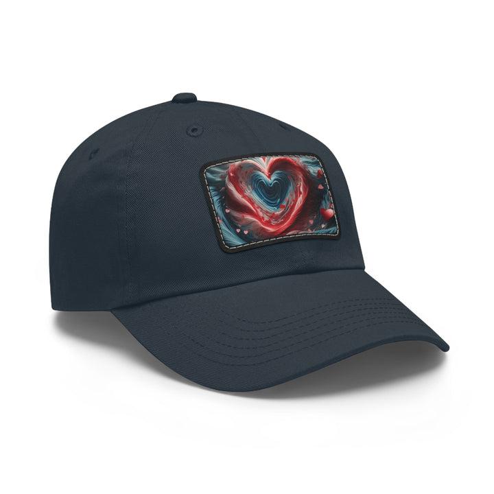 Swirling Heart Embrace - Dad Hat - Hats - g(0D·IO) - White / Black patch - Rectangle - One size