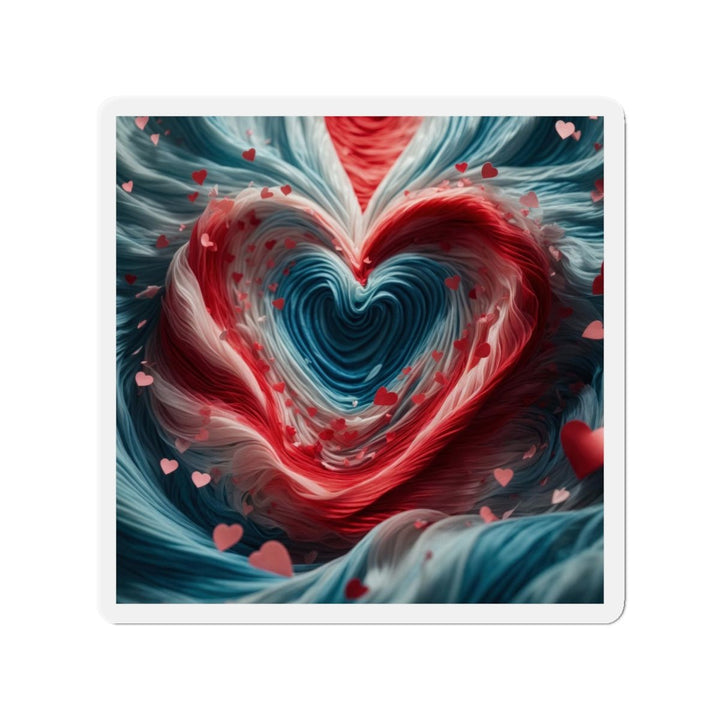 Swirling Heart Embrace - Die-cut Magnet - Home Decor - g(0D·IO) - 4" x 4" - Die-Cut - 1 pc