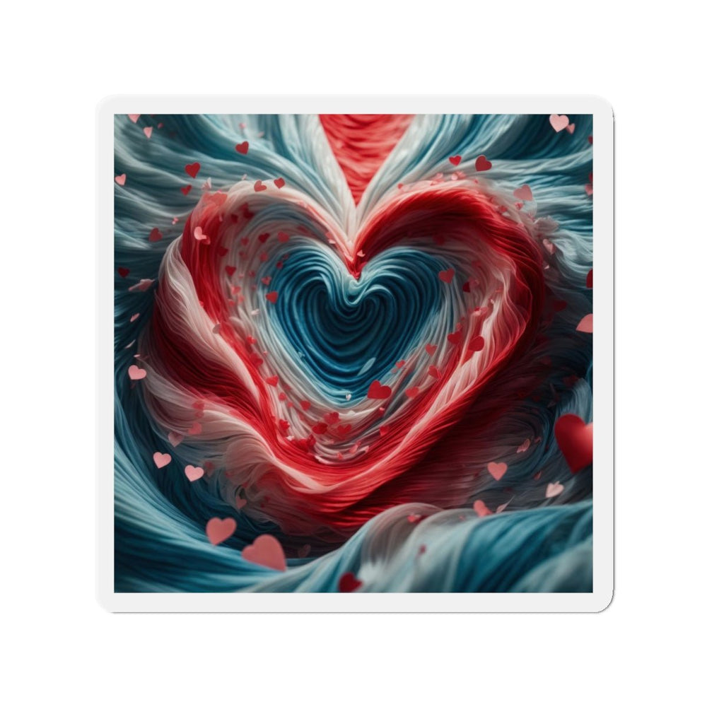 Swirling Heart Embrace - Die-cut Magnet - Home Decor - g(0D·IO) - 3" x 3" - Die-Cut - 1 pc