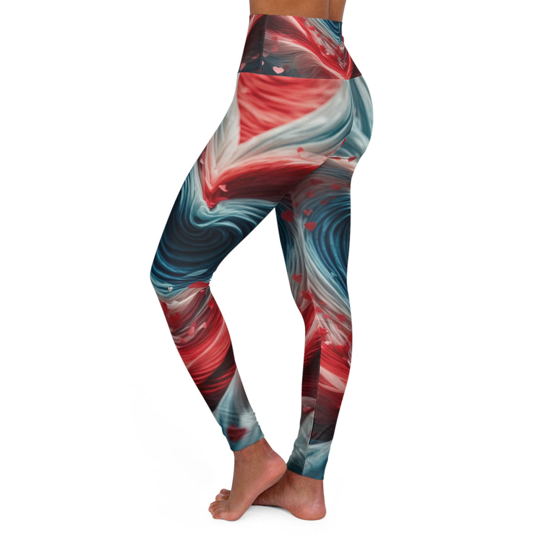 Swirling Heart Embrace - High Waisted AOP Yoga Leggings - All Over Prints - g(0D·IO) - XS - -