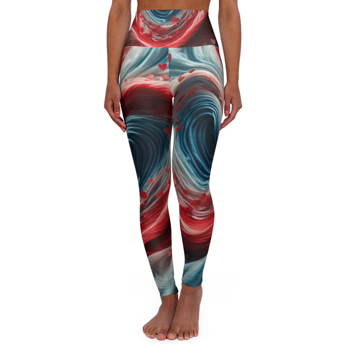 Swirling Heart Embrace - High Waisted AOP Yoga Leggings - All Over Prints - g(0D·IO) - XS - -