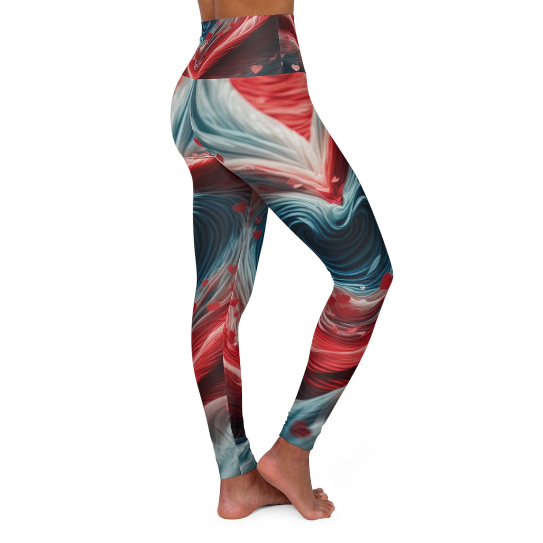 Swirling Heart Embrace - High Waisted AOP Yoga Leggings - All Over Prints - g(0D·IO) - XS - -