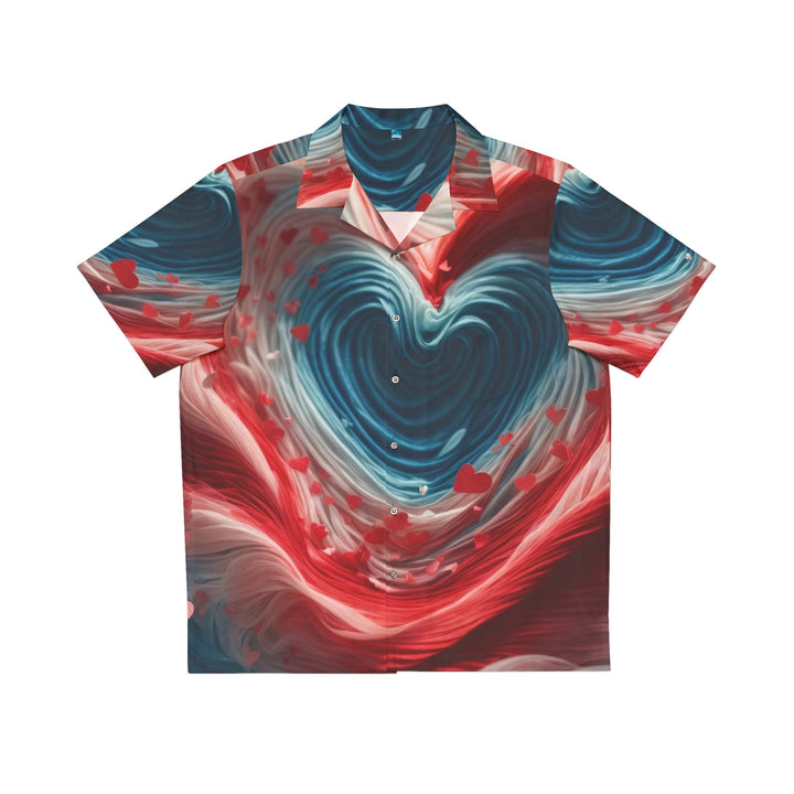 Swirling Heart Embrace - Men's Hawaiian Shirt - All Over Prints - g(0D·IO) - S - White -