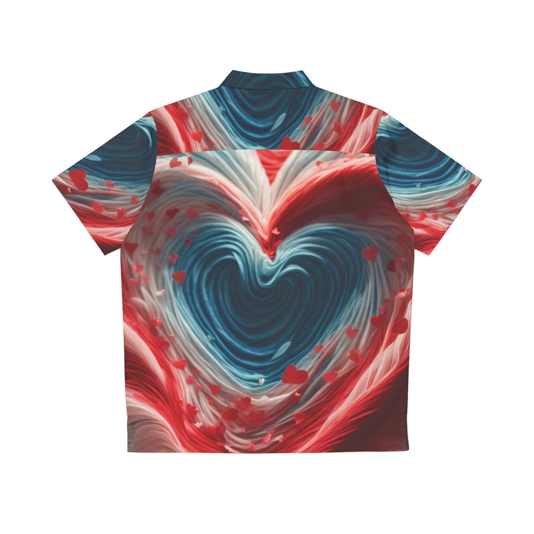 Swirling Heart Embrace - Men's Hawaiian Shirt - All Over Prints - g(0D·IO) - S - Black -