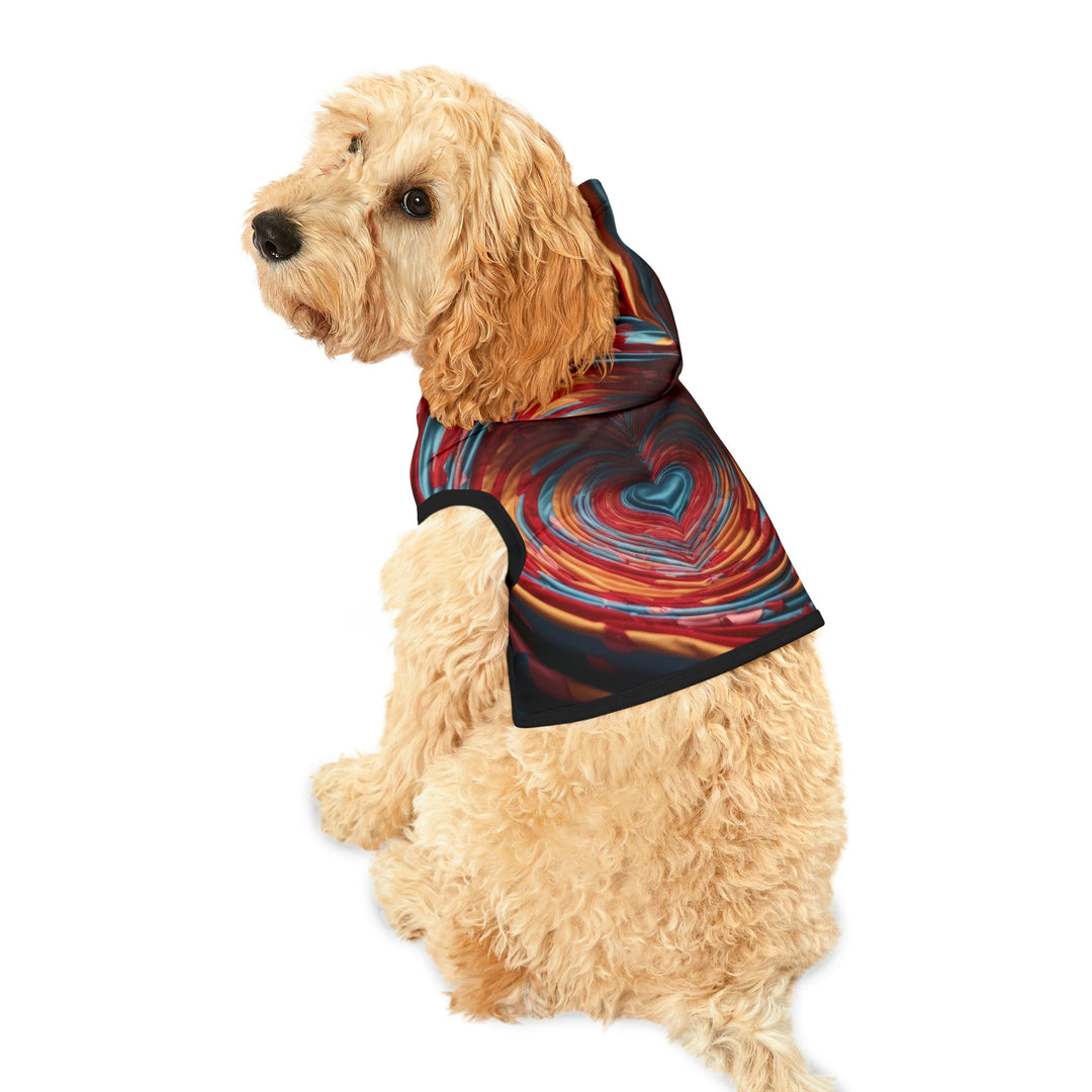 Swirling Heart Embrace - Pet Hoodie - Pets - g(0D·IO) - XXS - Black Rib -