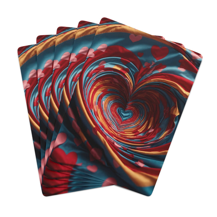 Swirling Heart Embrace - Poker Cards - Paper products - g(0D·IO) - 2.47" x 3.47" - White - Semi Glossy