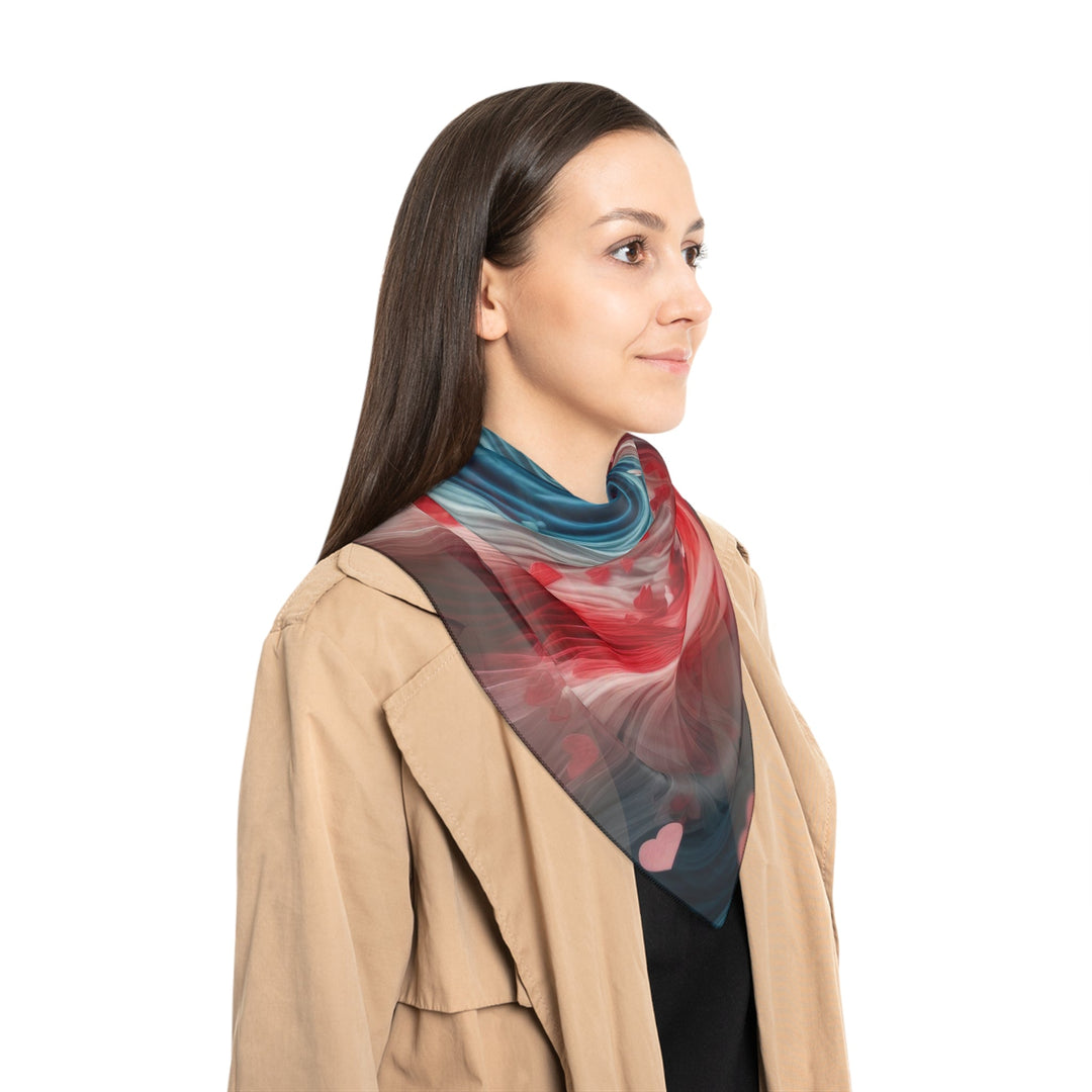 Swirling Heart Embrace - Poly Scarf - Accessories - g(0D·IO) - Poly chiffon - 50" × 50" -